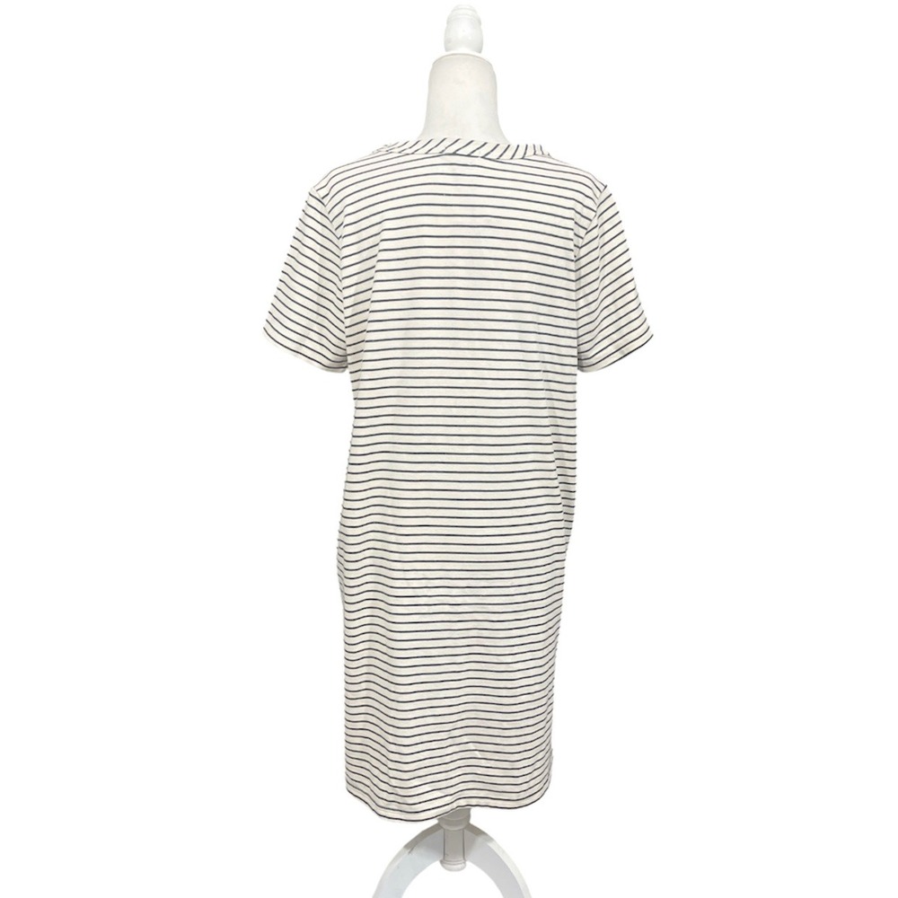 Buffalo David Bitton T-Shirt Dress Medium Stripe NWT Slit Hem Preppy Nautical - Picture 2 of 7